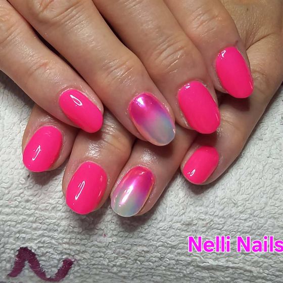 Élénk pink ombre gél-lakk – Nelli Nails, Hidas